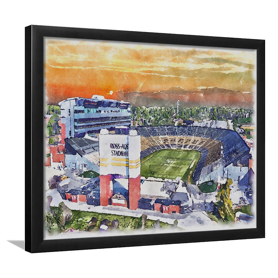 Boilermakers Stadium Ross Ade Stadium Watercolor, Sport Prints Fan Gift, Framed Art Prints Wall Art Decor