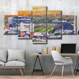 Boilermakers Stadium Ross Ade Stadium Watercolor, 5 Pieces, Multi Panel Canvas Prints Wall Art Decor