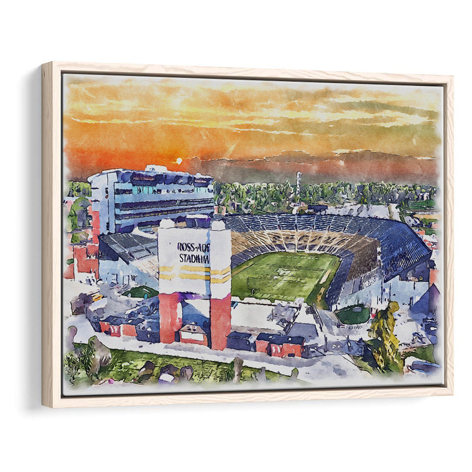 Boilermakers Stadium Ross Ade Stadium Watercolor, Sport Art Prints Fan Gift, Framed Canvas Prints Wall Art Decor