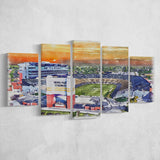 Boilermakers Stadium Ross Ade Stadium Watercolor, 5 Pieces, Multi Panel Canvas Prints Wall Art Decor