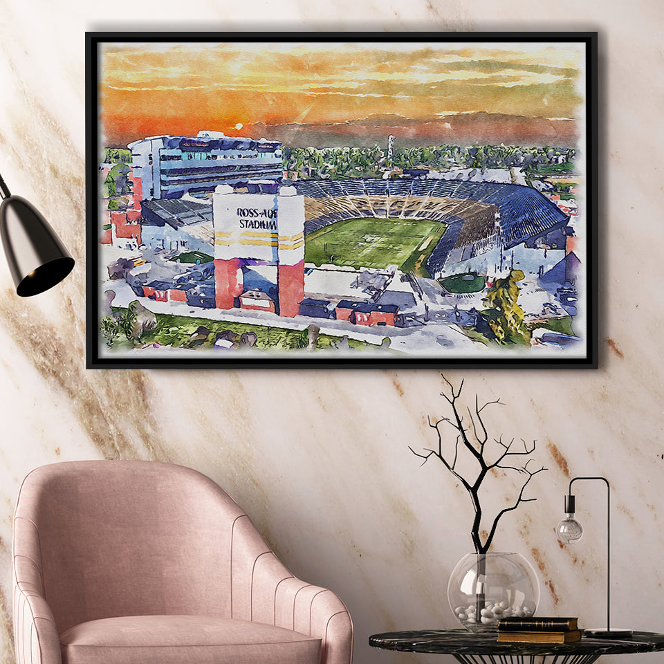 Boilermakers Stadium Ross Ade Stadium Watercolor, Sport Art Prints Fan Gift, Framed Canvas Prints Wall Art Decor
