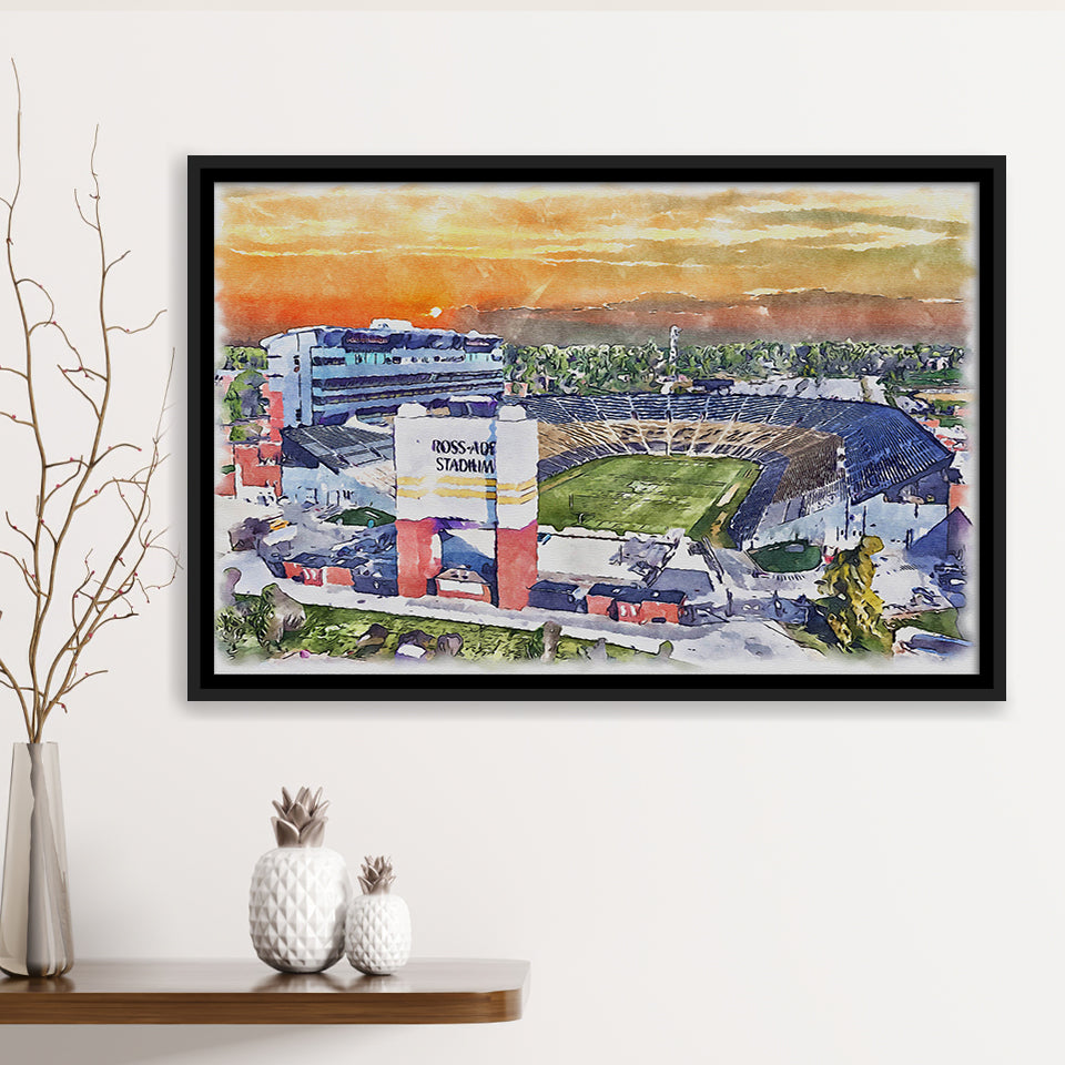 Boilermakers Stadium Ross Ade Stadium Watercolor, Sport Art Prints Fan Gift, Framed Canvas Prints Wall Art Decor