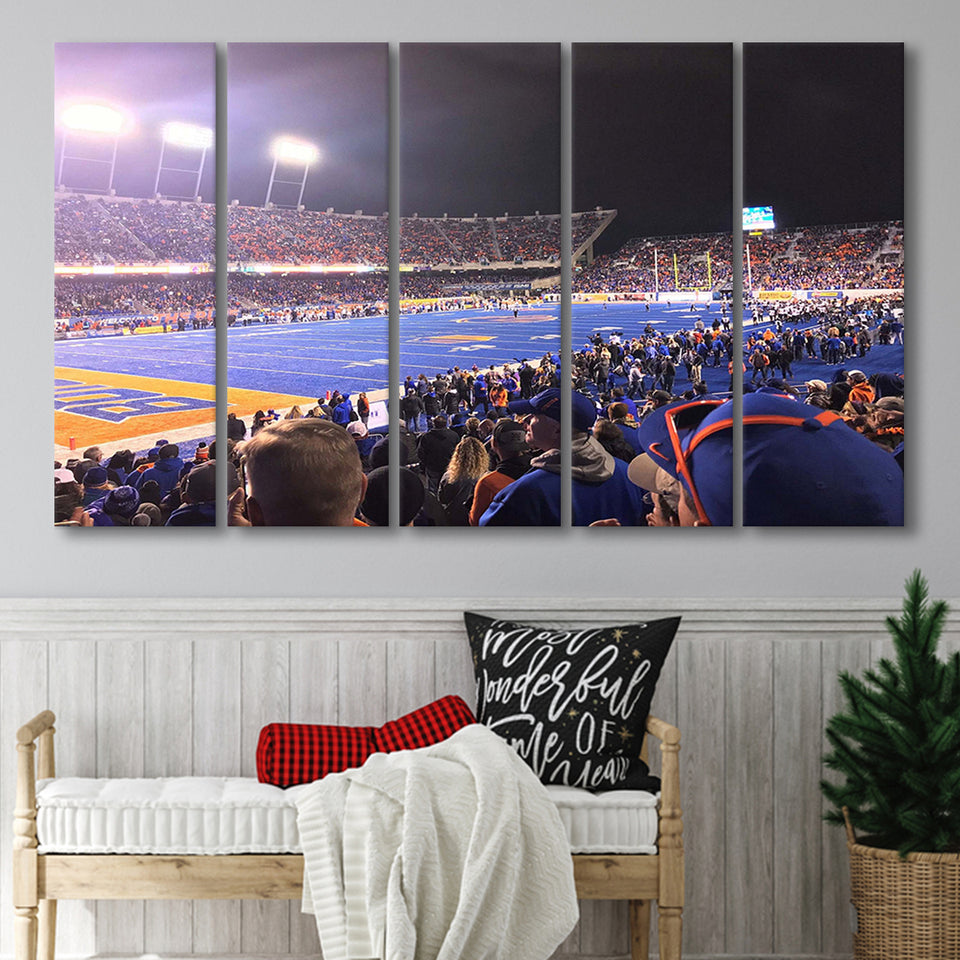 Boise State Broncos Wall Art Alberstsons Stadium Canvas Prints,Multi Panels B,Sport Stadium Art Prints, Fan Gift