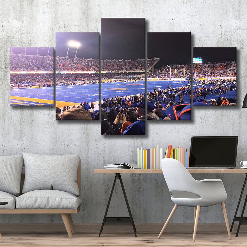 Boise State Broncos Wall Art Alberstsons Stadium Canvas Prints,Multi Panels,Sport Stadium Art Prints, Fan Gift