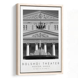 Bolshoi Theater, Moscow Russia Theatre Lovers Black And White Art Framed Canvas Prints Wall Art Home Decor, Floating Frame
