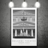 Bolshoi Theater, Moscow Russia Theatre Lovers Black And White Art Canvas Prints Wall Art Home Decor