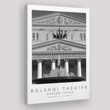 Bolshoi Theater, Moscow Russia Theatre Lovers Black And White Art Canvas Prints Wall Art Home Decor