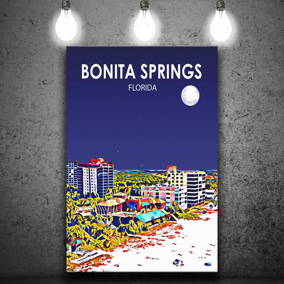 Bonita Springs FL Art V1 ,City Art Print, Large Canvas, Canvas Print Wall Art Home Decor
