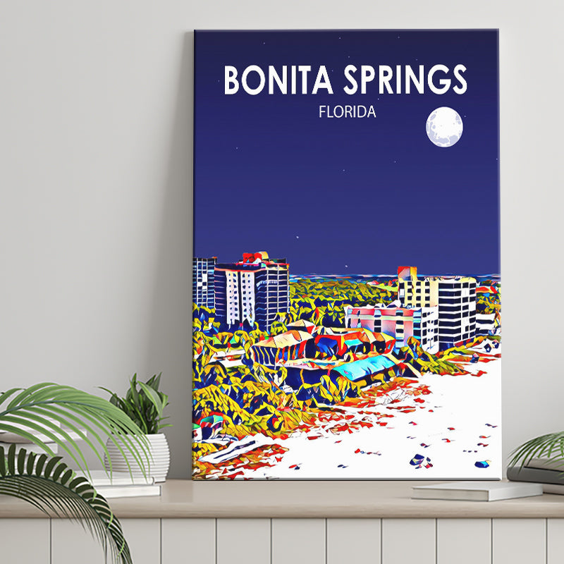 Bonita Springs FL Art V1 ,City Art Print, Large Canvas, Canvas Print Wall Art Home Decor
