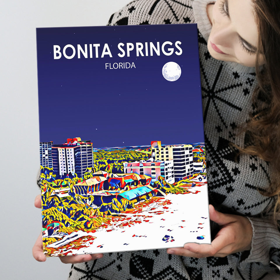 Bonita Springs FL Art V1 ,City Art Print, Large Canvas, Canvas Print Wall Art Home Decor