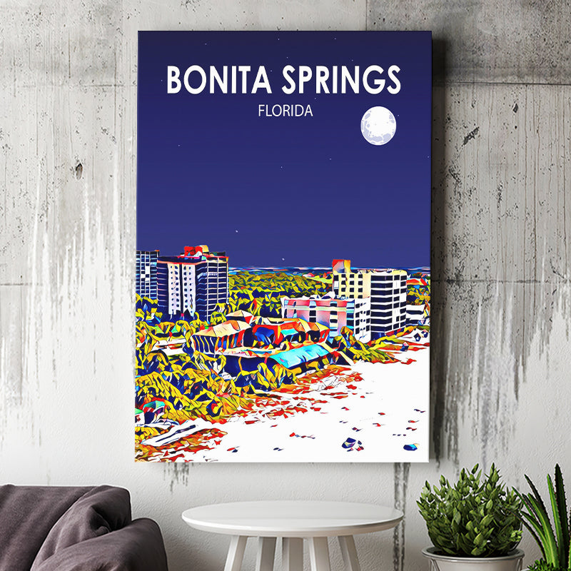 Bonita Springs FL Art V1 ,City Art Print, Large Canvas, Canvas Print Wall Art Home Decor