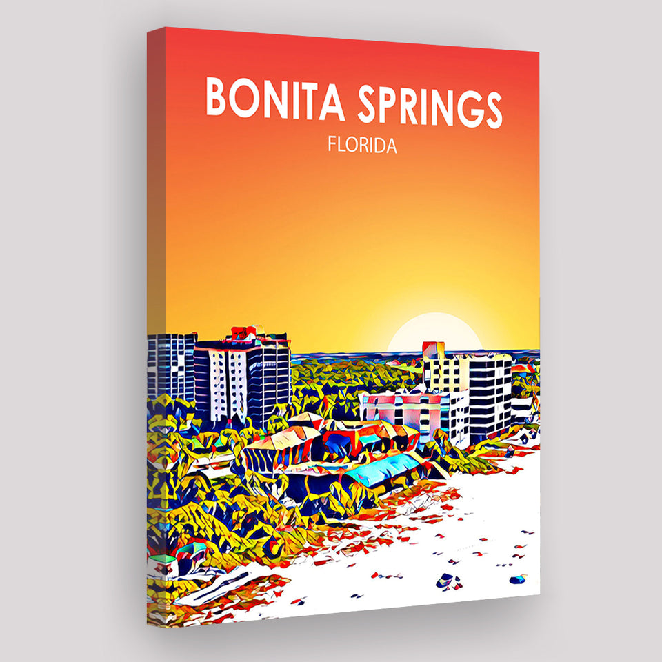 Bonita Springs FL Art ,City Art Print, Large Canvas, Canvas Print Wall Art Home Decor