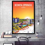 Bonita Springs FL Art, City Art Print, Framed Art Print Wall Art Home Decor, Framed Picture