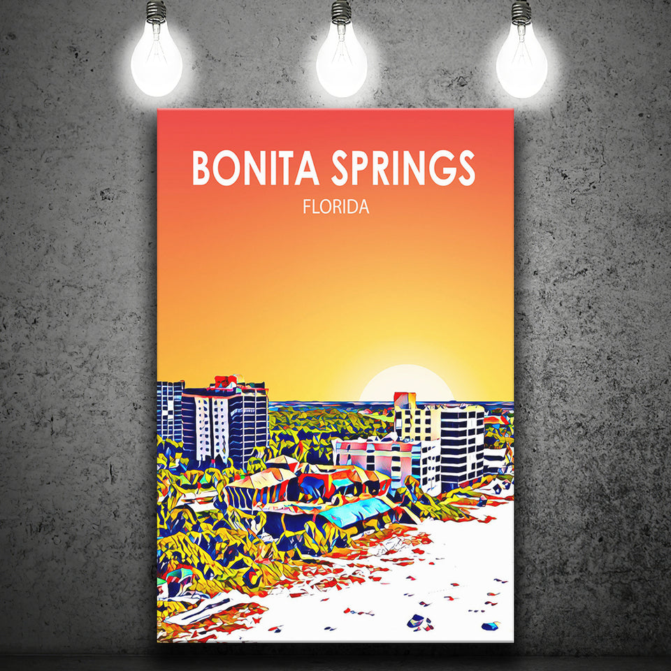 Bonita Springs FL Art ,City Art Print, Large Canvas, Canvas Print Wall Art Home Decor