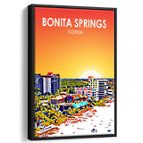 Bonita Springs FL Art, Large Canvas, Framed Canvas Print Wall Art Home Decor, Floating Frame