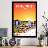 Bonita Springs FL Art, City Art Print, Framed Art Print Wall Art Home Decor, Framed Picture