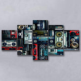 Boombox 5 Piece Canvas Prints Wall Art Decor, Multi Panels, Mixed Canvas