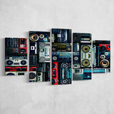 Boombox 5 Piece Canvas Prints Wall Art Decor, Multi Panels, Mixed Canvas