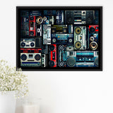 Boombox Framed Canvas Prints Wall Art Decor, Framed Picture, Floating Frame
