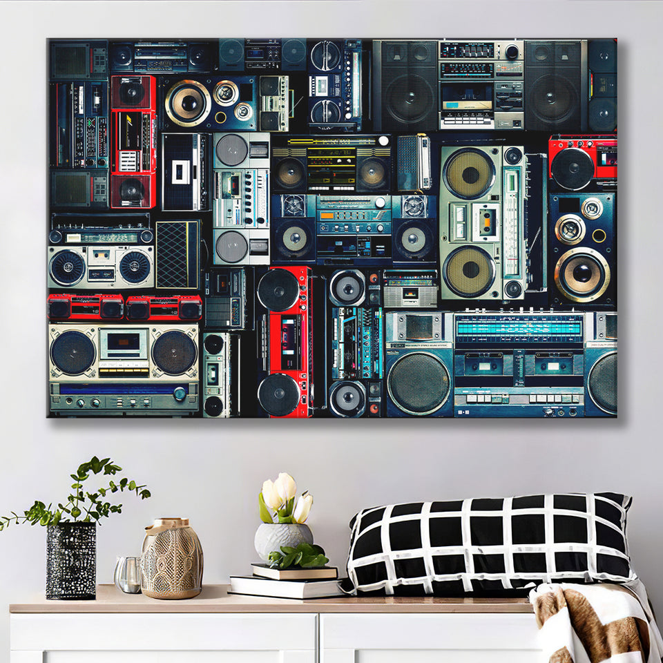 Boombox Canvas Prints Wall Art Decor - Painting Canvas,Home Decor, Ready to Hang