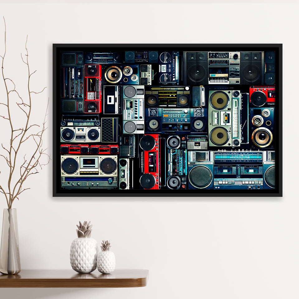 Boombox Framed Canvas Prints Wall Art Decor, Framed Picture, Floating Frame