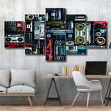 Boombox 5 Piece Canvas Prints Wall Art Decor, Multi Panels, Mixed Canvas