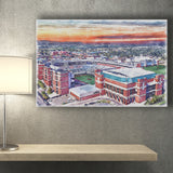 Boone Pickens Stadium Oklahoma State Football Stadium Watercolor, Sport Art Prints Fan Gift, Canvas Prints Wall Art Decor