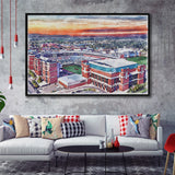 Boone Pickens Stadium Oklahoma State Football Stadium Watercolor, Sport Art Prints Fan Gift, Framed Canvas Prints Wall Art Decor