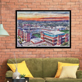 Boone Pickens Stadium Oklahoma State Football Stadium Watercolor, Sport Prints Fan Gift, Framed Art Prints Wall Art Decor