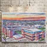 Boone Pickens Stadium Oklahoma State Football Stadium Watercolor, Sport Art Prints Fan Gift, Canvas Prints Wall Art Decor