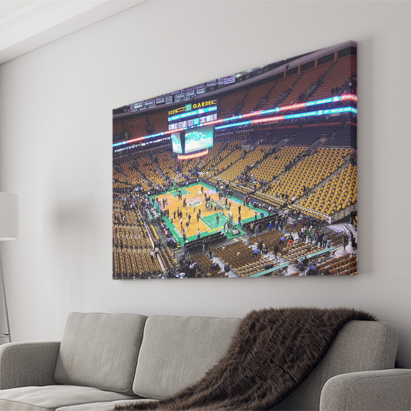 Boston Celtics Wall Art TD Garden Stadium Canvas Prints Basketball,Sport Stadium Art Prints, Fan Gift, Wall Decor