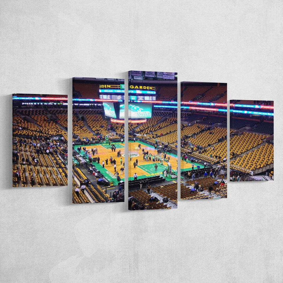 Boston Celtics Wall Art TD Garden Stadium Canvas Prints Basketball,Multi Panels,Sport Stadium Art Prints, Fan Gift