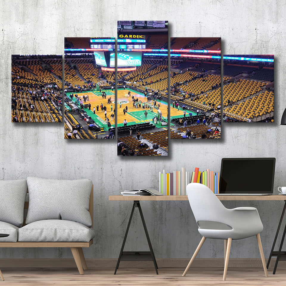 Boston Celtics Wall Art TD Garden Stadium Canvas Prints Basketball,Multi Panels,Sport Stadium Art Prints, Fan Gift