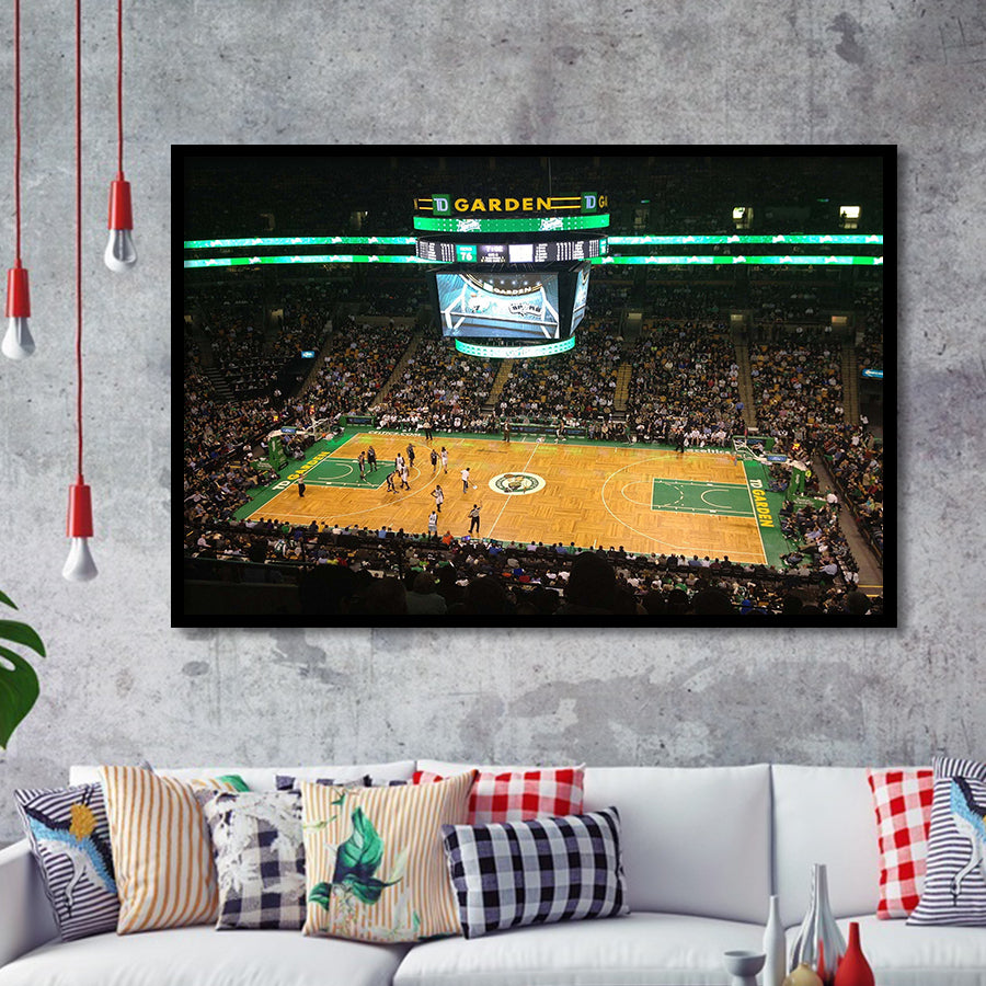 Boston Celtics Wall Art TD Garden Stadium Art Prints Basketball,Sport Stadium Art Prints, Fan Gift, Wall Decor