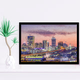 Boston City at Evening Framed Art Prints Wall Decor - Painting Prints, Framed Picture, Home Decor