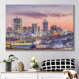 Boston City at Evening Canvas Prints Wall Art Decor - Paiting Canvas, Art Prints, Wall Decor, For Sale