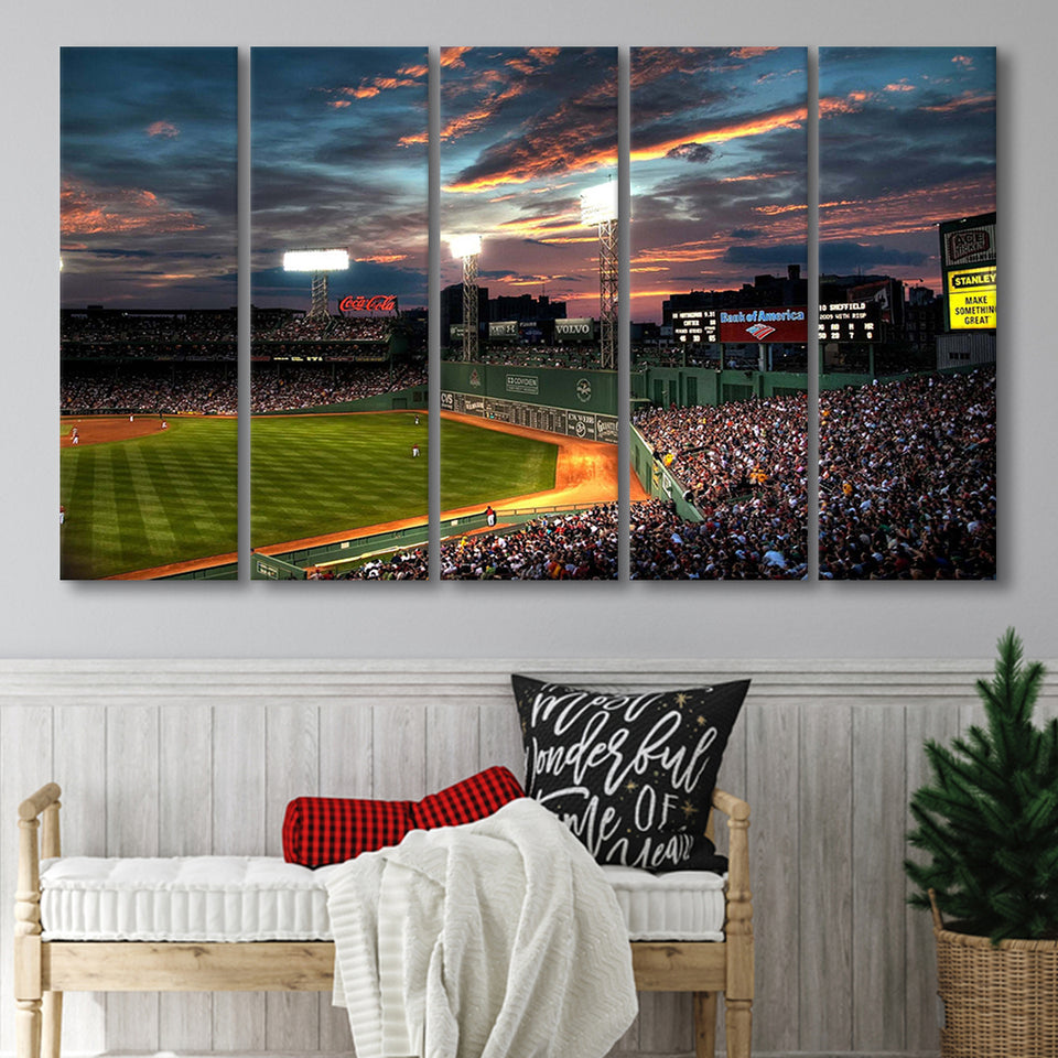 Boston Red Sox Stadium Wall Art Fenway Park Stadium Canvas Prints,Multi Panels B,Sport Stadium Art Prints, Fan Gift
