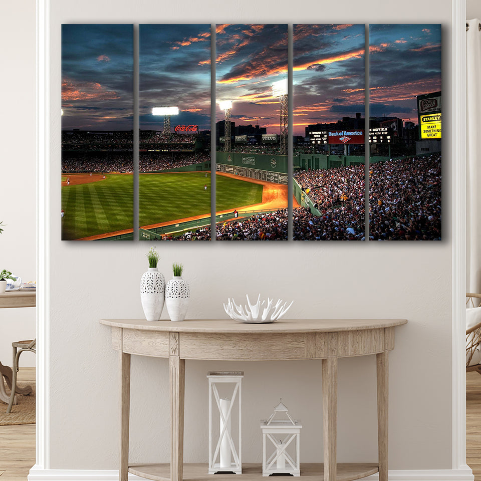 Boston Red Sox Stadium Wall Art Fenway Park Stadium Canvas Prints,Multi Panels B,Sport Stadium Art Prints, Fan Gift