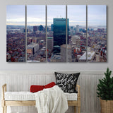 Boston Skyline, Boston Canvas Art 5 Panels B,Large Canvas,Canvas Prints Wall Art Home Decor