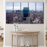 Boston Skyline, Boston Canvas Art 5 Panels B,Large Canvas,Canvas Prints Wall Art Home Decor