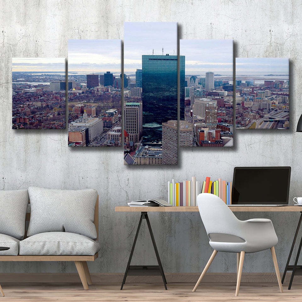 Boston Skyline, Boston Canvas Art Multi Panels,Canvas Prints Wall Art Home Decor