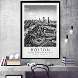 Boston, Usa Fenway Park Print City Skyline Poster Black And White Art Framed Art Prints Wall Art Decor, Framed Picture