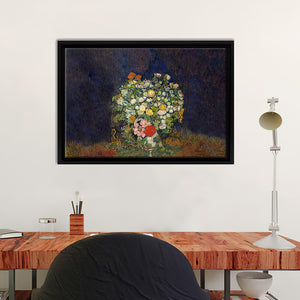 Bouquet Of Flowers By Vincent Van Gogh Framed Canvas Wall Art - Framed Prints, Canvas Prints, Prints for Sale, Canvas Painting