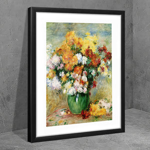 Bouquet of chrysanthemums circa by Pierre Auguste Renoir - Art Prints, Framed Prints, Wall Art Prints, Frame Art