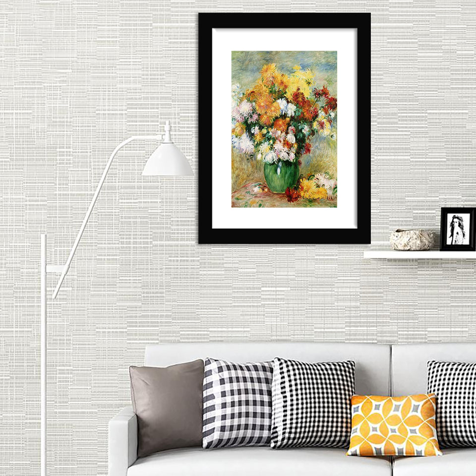 Bouquet of chrysanthemums circa_Pierre Auguste Renoir-Art Print,Frame Art,Plexiglass Cover