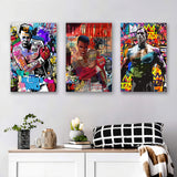 Boxing - Graffiti - Gym Motivational Wall Arts Decor Set of 3 Piece Canvas Prints Wall Art Decor