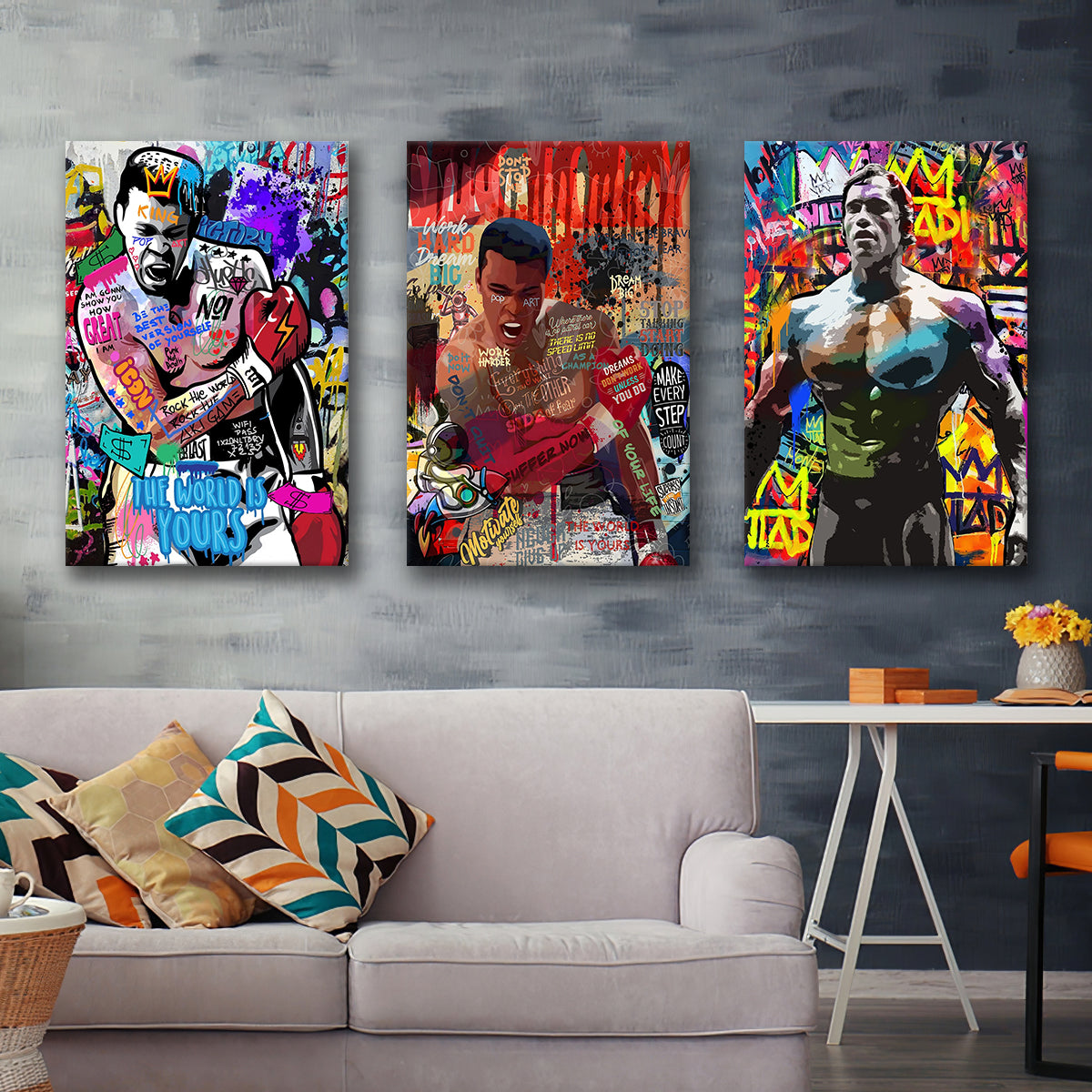 WJJFA Man Boxing Wallpaper 3D Wall Murals, Oil Painting Art Mural Wallpaper  Decor Paintings, Suitable for Boxing Gym Boxing Match Living Room and