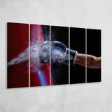 Boxing Wall Art, Boxing Canvas, Gym Wall Art Larger Canvas Art, 5 Piece Canvas Prints Wall Art Decor