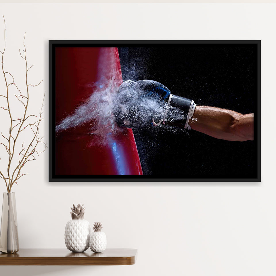 Boxing Wall Art, Boxing Canvas, Gym Wall Art Framed Canvas Prints Wall Art Home Decor,Floating Frame