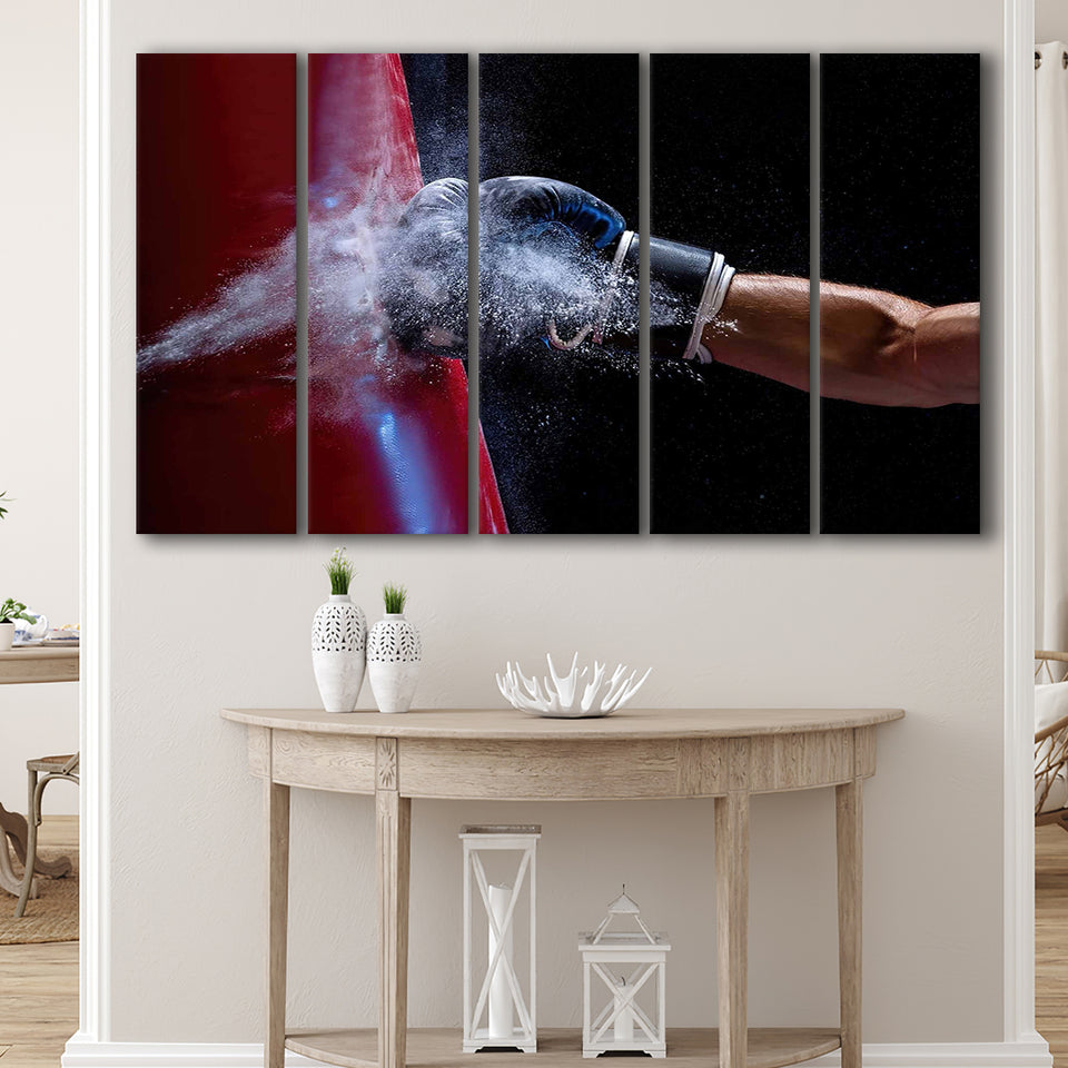 Boxing Wall Art, Boxing Canvas, Gym Wall Art Larger Canvas Art, 5 Piece Canvas Prints Wall Art Decor